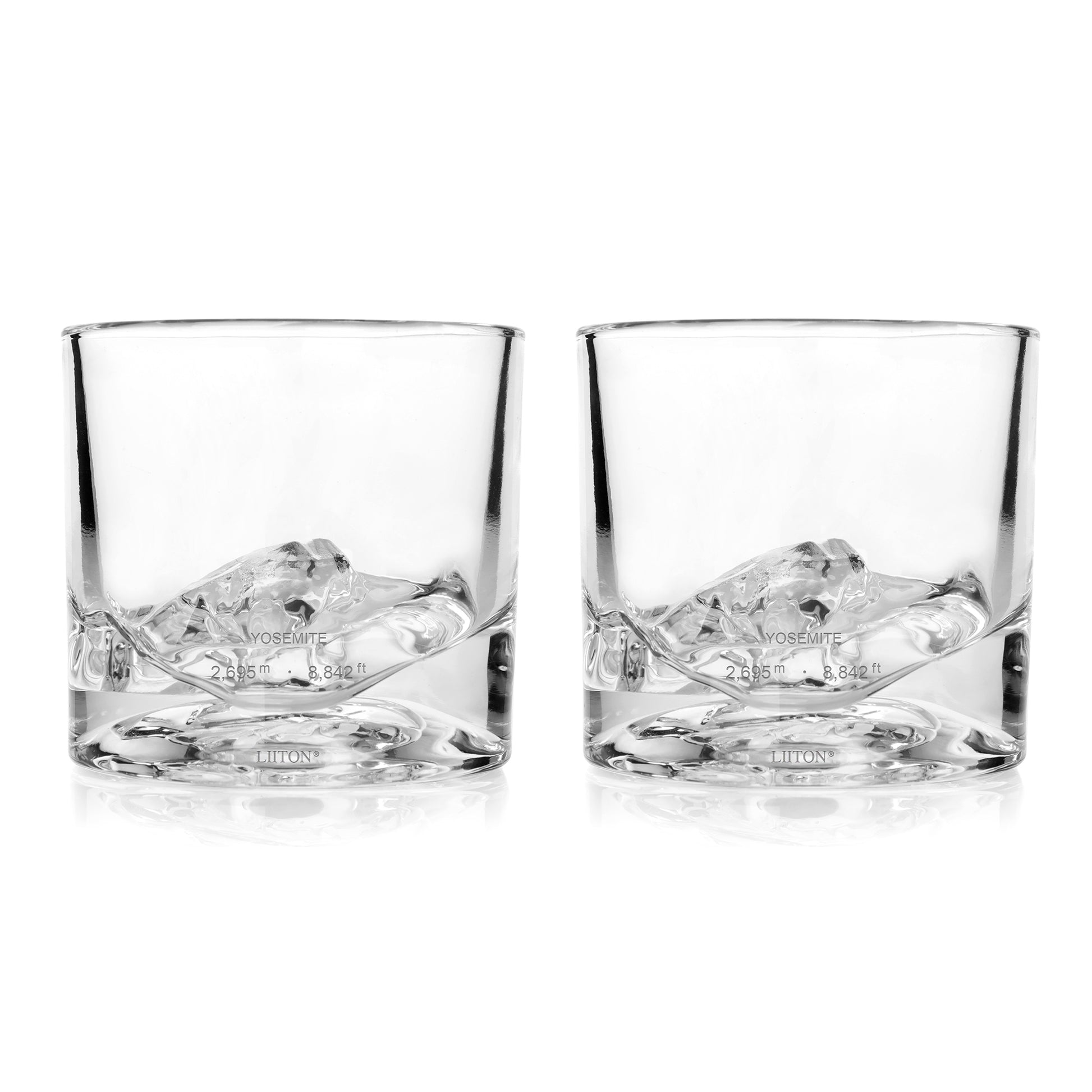 Whiskey glasses with Yosemite image