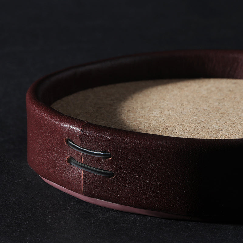 Whiskey Leather Coasters - Set of 4