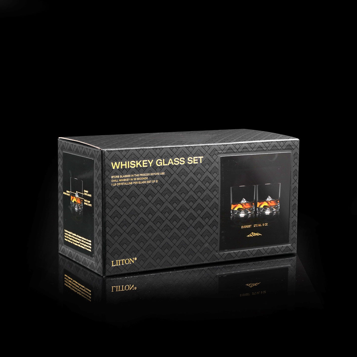 Everest Crystal Whiskey Glasses Set of 2