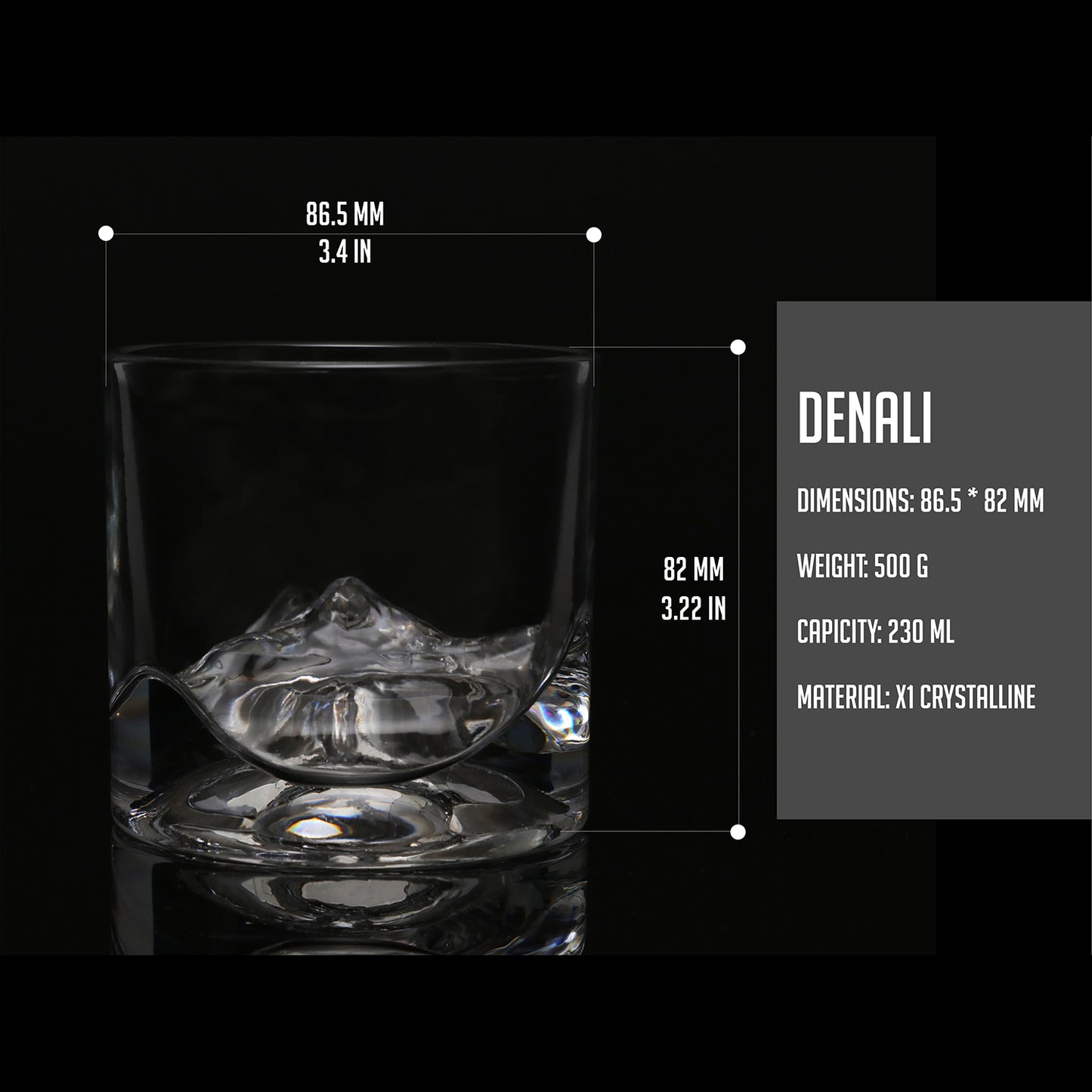 Denali Crystal Whiskey Glasses Set of 2