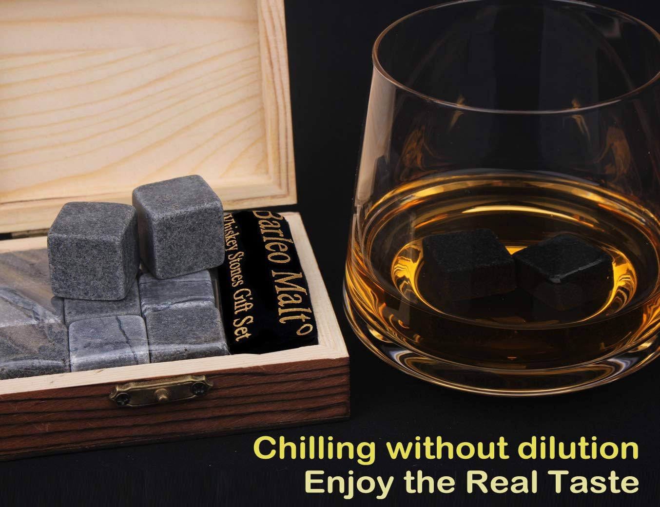 Whiskey Stones Gift Set- White Elephant Gifts Set for Men, Perfect for  Christmas Stainless Steel For Bourbon By Cold As Ball 