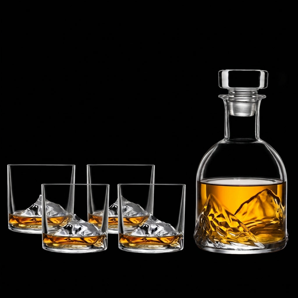 Everest Crystal Whiskey Decanter Set