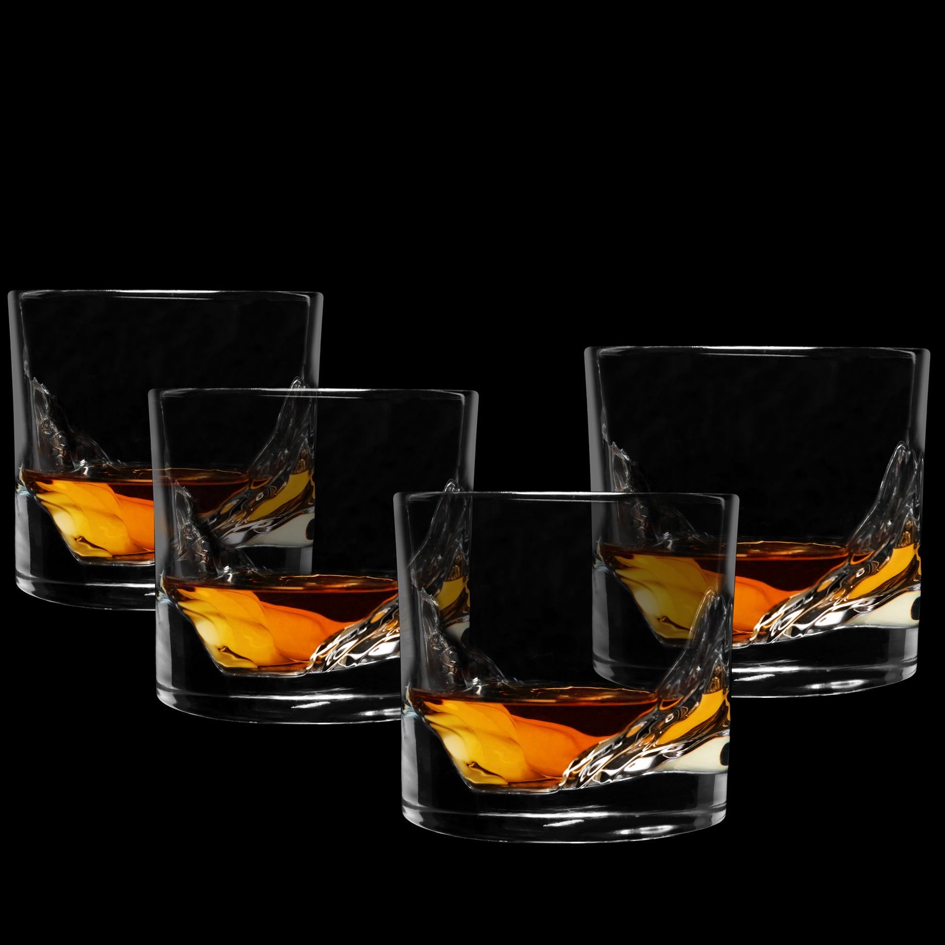 Italian Premium Crystal Whiskey Glasses Set of 4