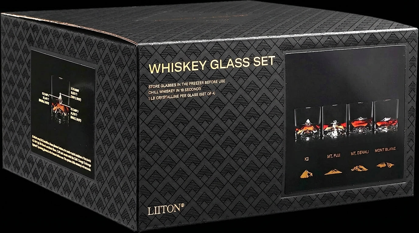 The Crystal Whiskey Peaks Glass Set of 4