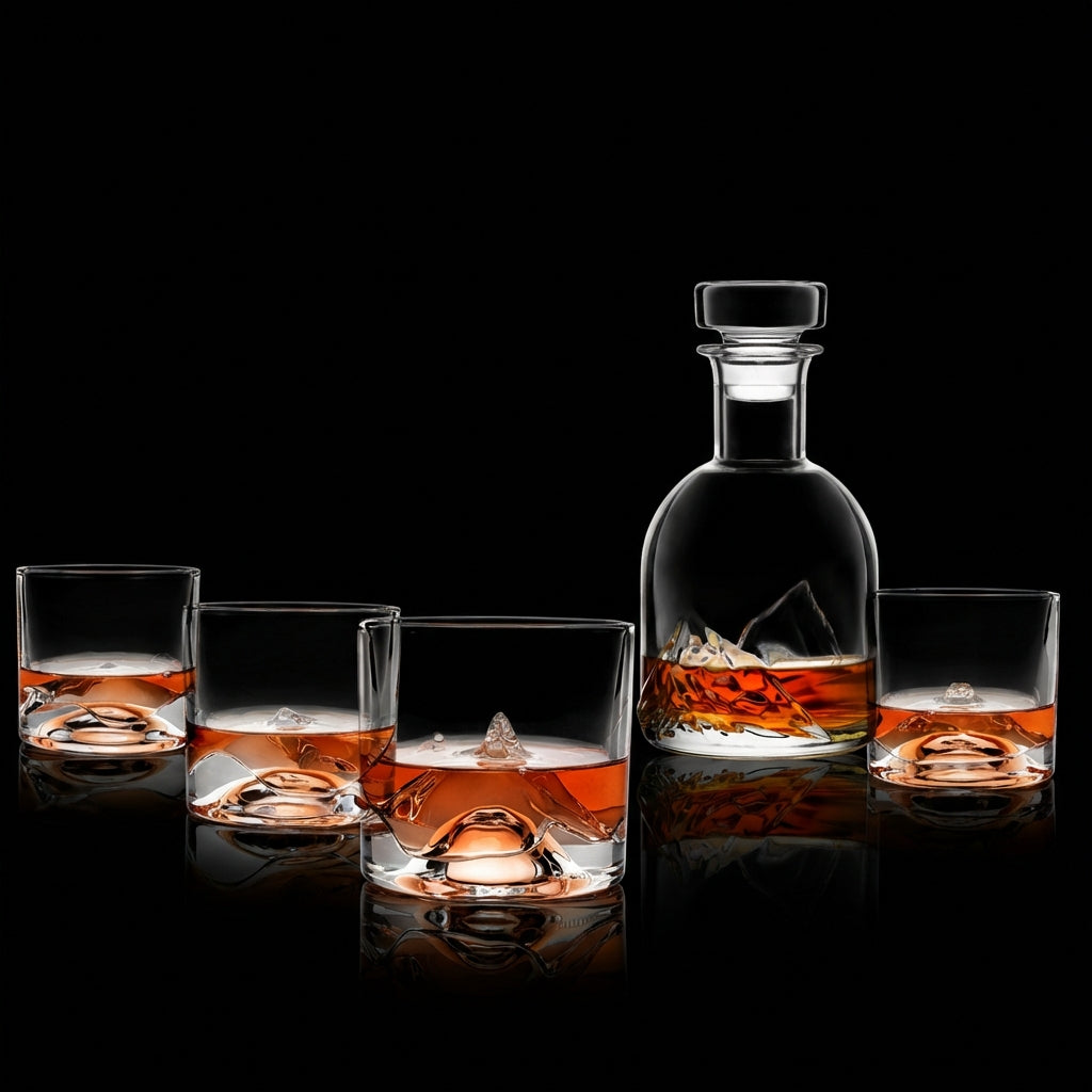 The Peaks Crystal Whiskey Decanter Set