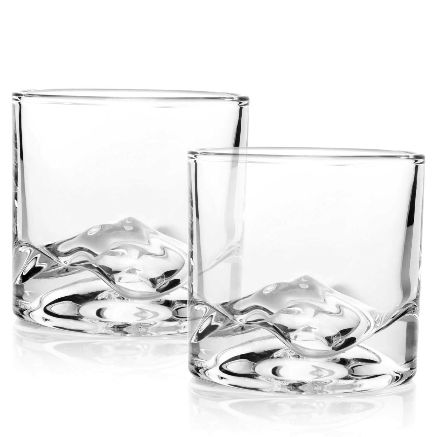 Set of 2 Old Fashion Style Heavy Whisky Glasses Traditional Style