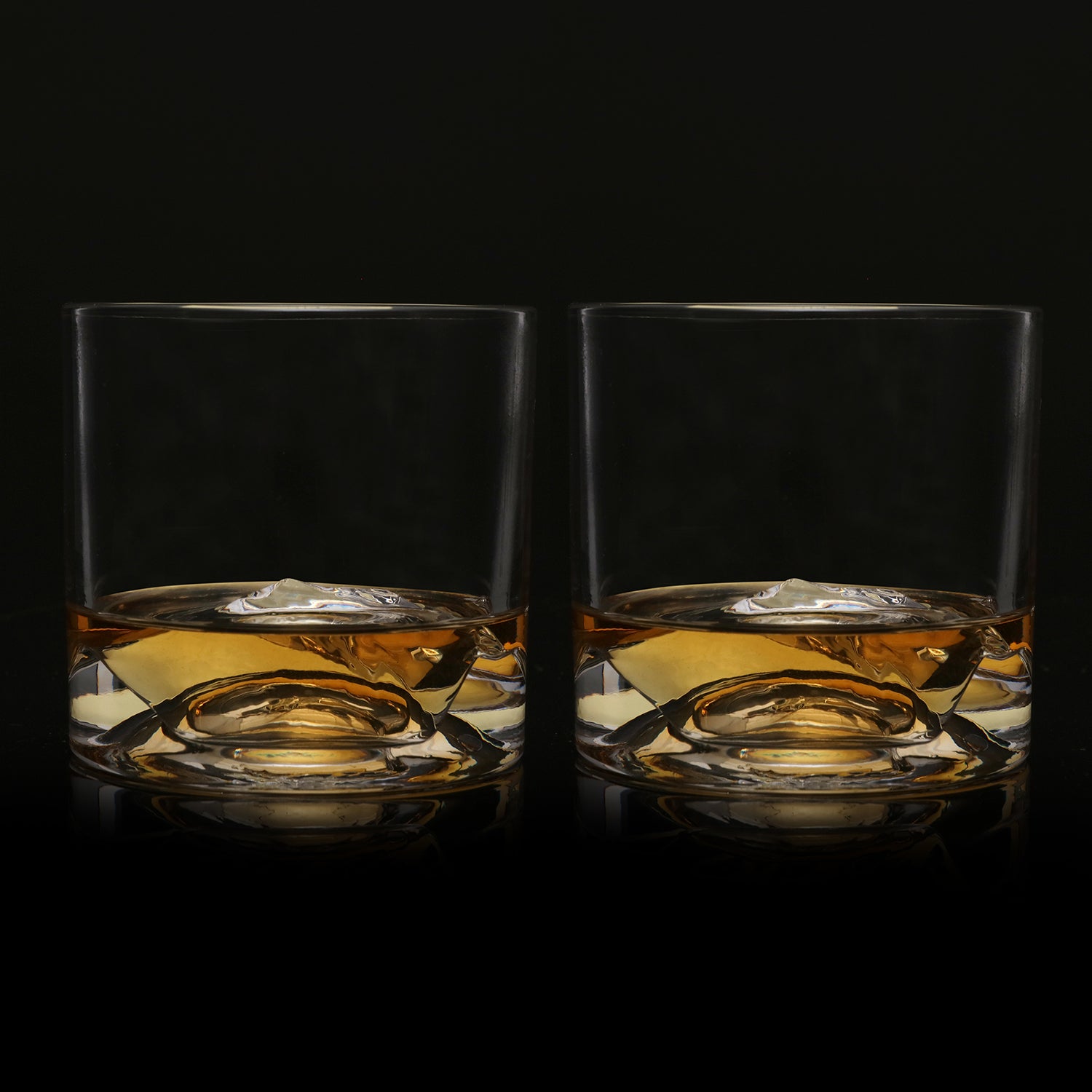 LIGHTEN LIFE Whiskey Glasses with Ice Molds-(2 Crystal Bourbon