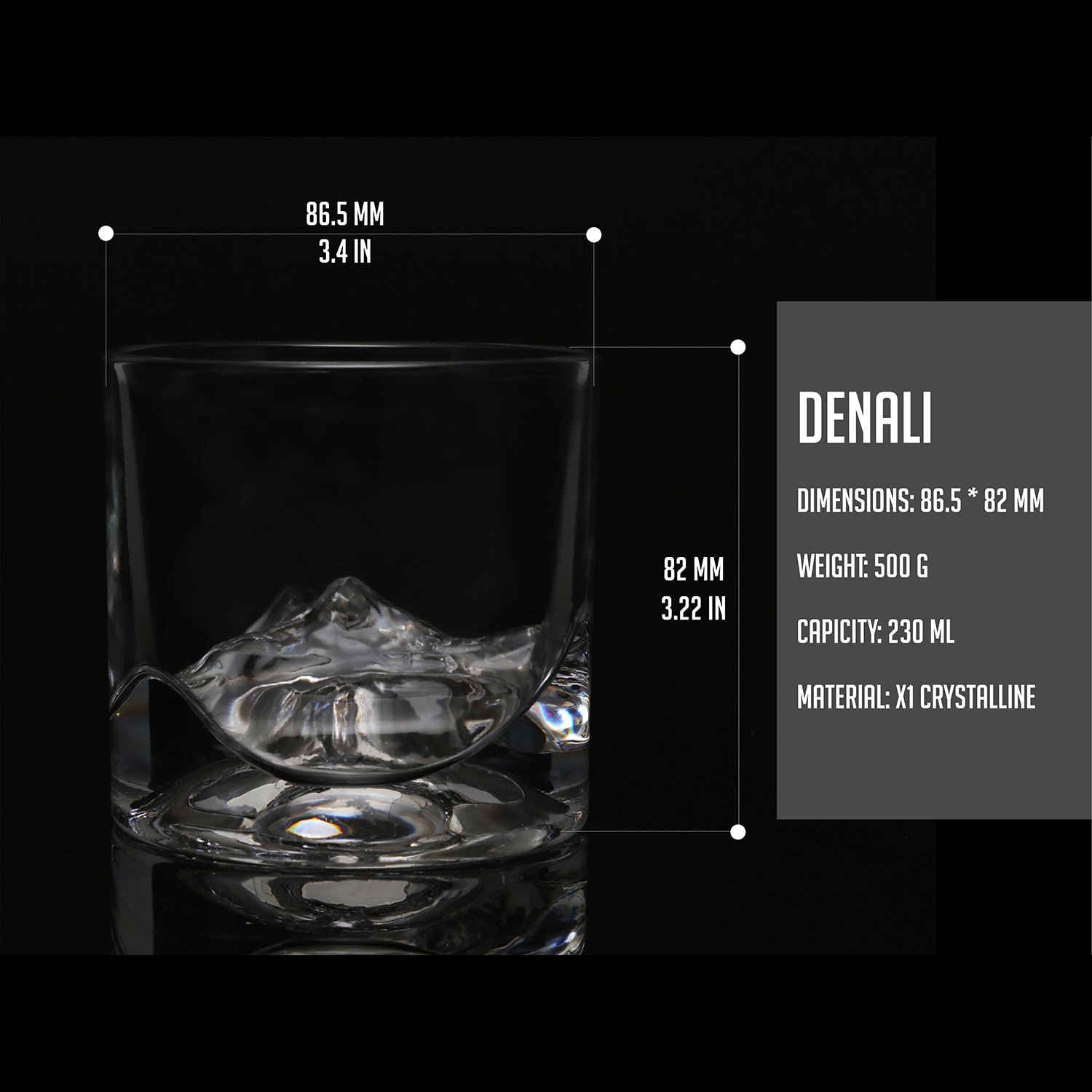 Denali Crystal Whiskey Glasses